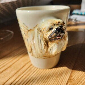 Blue Witch 3D Hand-Painted Pekingese Dog Mug Collectible